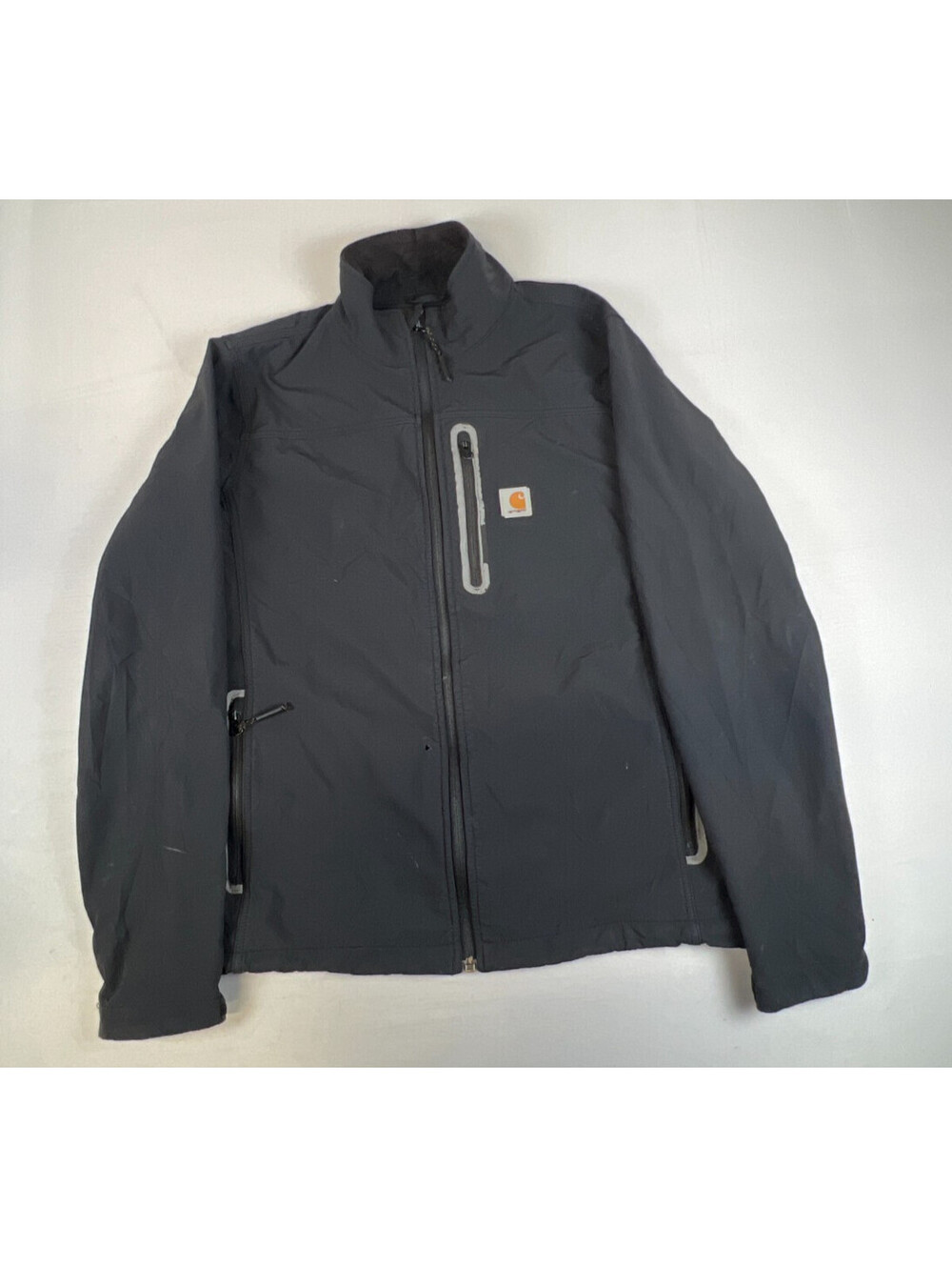 Carhartt Men's Medium Black Nylon Soft Shell Zip Up Jacket Active Workwear